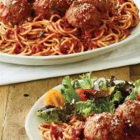 Family Bundle Spaghetti · Topped with our pomodoro sauce, bolognese meat sauce or meatballs. Includes your choice of s...
