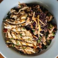 Moab Bowl* · Local quinoa, black beans, roasted corn, grilled chicken, shredded. red cabbage, carrots, pi...
