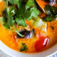 Red Curry · Spicy red curry with powerful flavors. Pumpkin, Bamboo