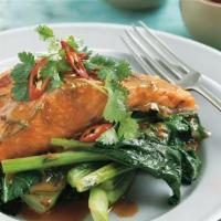 Pla Lad Prik · Deep fried fish with a sweet tangy sauce drizzled all over.
