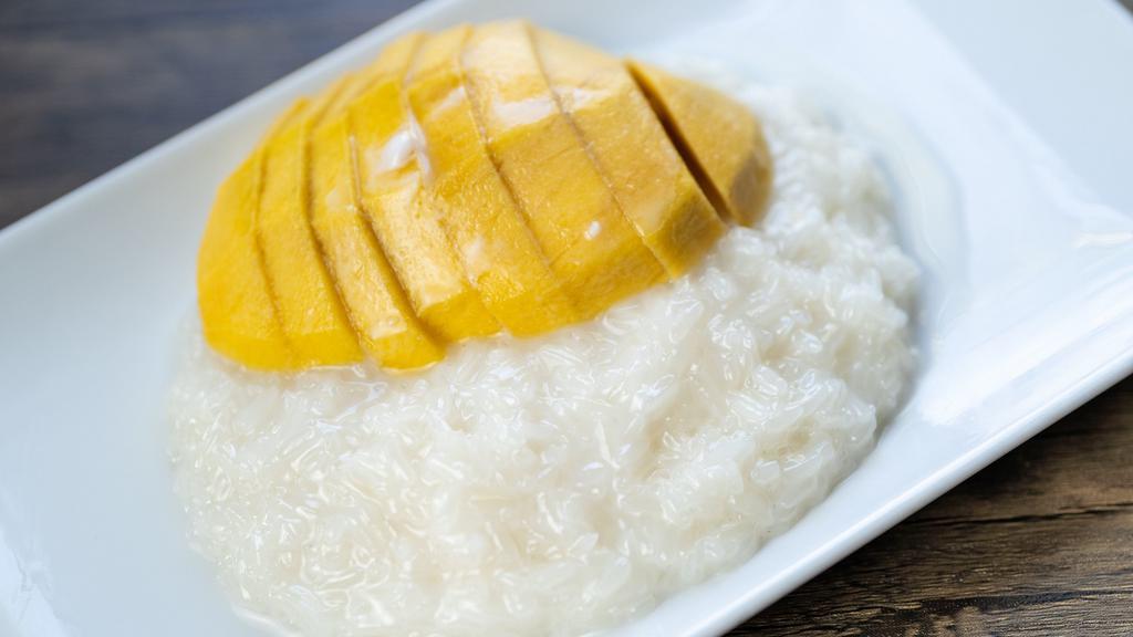 Mango Sticky Rice · Coconut sticky rice with sweet mango.