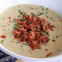 New England Clam Chowder · Red Potatoes, clams, bacon