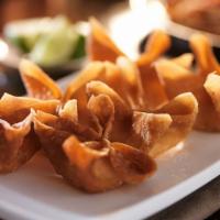Crab Cheese Wonton (6) · Crispy wonton flowers stuffed with the mixture of crab and cheese, served with homemade swee...
