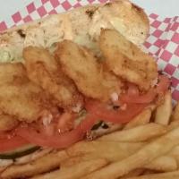 Breaded Shrimp And Fried Oyster Po Boy · 
