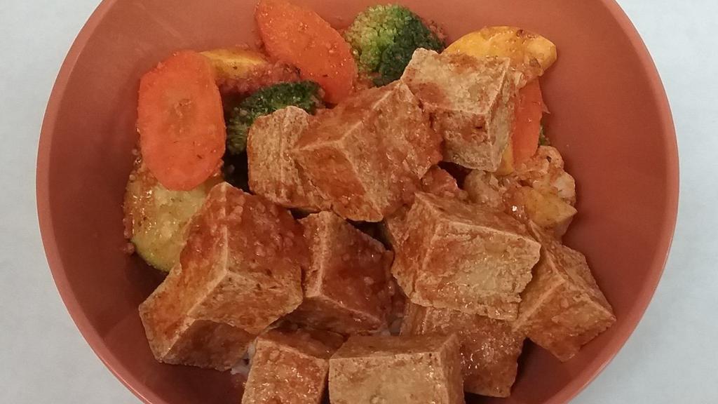Crispy Tofu Angry Lunch Bowl · 