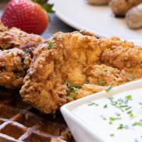 Fried Chicken And Waffles · Buttermilk Fried chicken breasts and waffles!