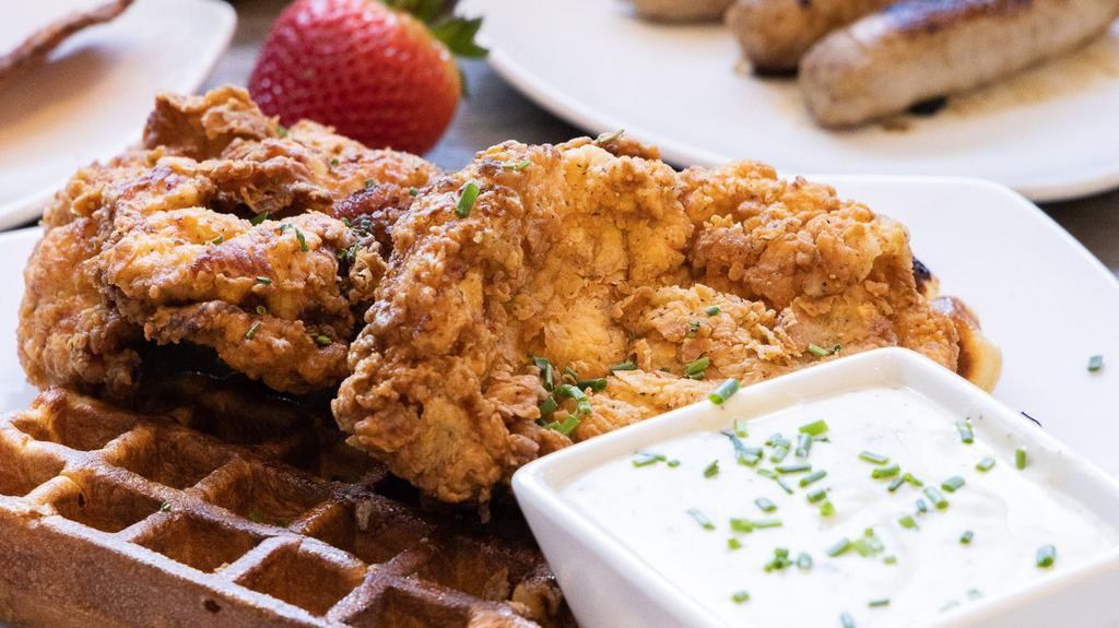 Fried Chicken And Waffles · Buttermilk Fried chicken breasts and waffles!
