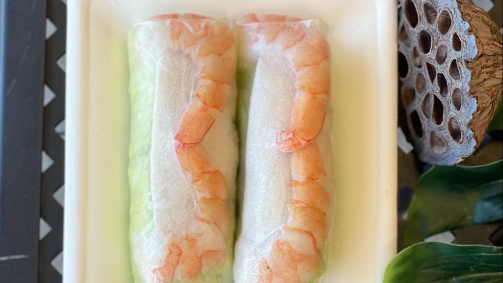Spring Rolls · 2 Spring rolls with lettuce, mint, basil, and rice noodles. Served with peanut sauce.