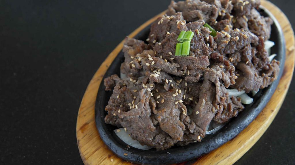 Bulgogi · Korean traditionally marinated fresh U.S.D.A. choice ribeye.