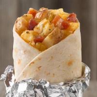 Bacon, Egg And Cheese Burrito · A Breakfast Burrito made with fluffy eggs, homestyle potatoes, shredded cheese and authentic...