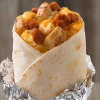 Chorizo, Egg And Cheese Burrito · A Breakfast Burrito made with fluffy eggs, homestyle potatoes, shredded cheese and authentic...