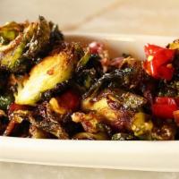 Crispy Brussels Sprouts · bacon, Calabrian chili, red pepper jelly