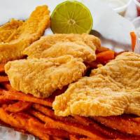 Fried Catfish · Served with regular or cajun fries.