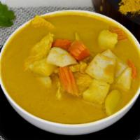 Yellow Curry · Succulent potatoes, carrots, white onions and choice of meat in delightful Thai yellow curry...