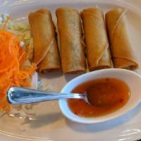 Thai Veggie Rolls · Crispy vegetables rolls (4 pieces).