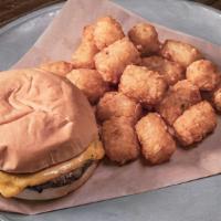Kid'S Cheeseburger · A Kid's Size Burger with American Cheese. With Fries, Tots, or Celery.