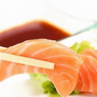 Salmon Sashimi (3Pc) · Three slices of raw salmon sashimi