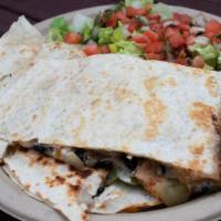 Quesadilla · Cheesy quesadilla made your way we use only the freshest ingredients available we have no fr...