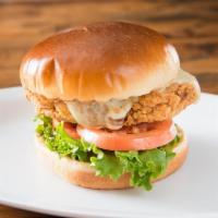 Fried Chicken · 5 oz of deep fried chicken breast, pepper jack cheese, lettuce, tomatoes, onions, pickles an...