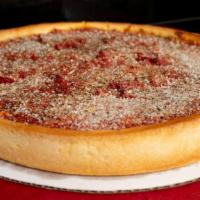 Meat Supreme Pizza (Small Deep Dish Pizza) · A meat lover's dream with sausage, pepperoni, hamburger and Canadian bacon. No substitutions...