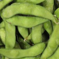 Edamame · Steamed to order topped with sea salt