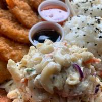 Coconut Shrimp Bento Bowl · Delicious coconut breaded shrimp (7 piece) served with white or brown rice and sweet chili s...