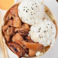 Grilled Chicken Bento Bowl · Choice of chicken nested on a bed of napa cabbage. Served with white or brown rice.  Our TLG...
