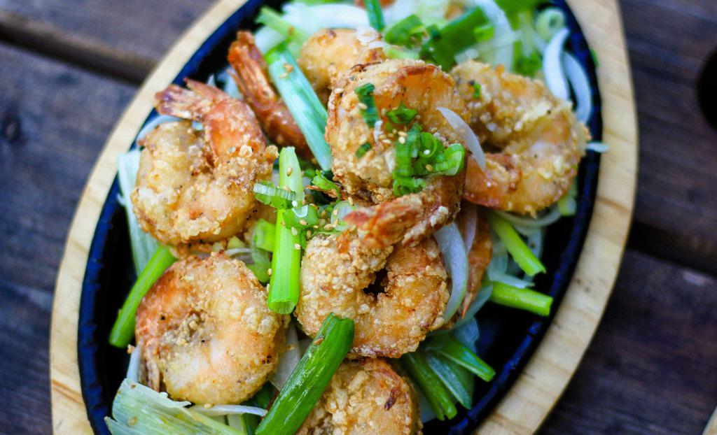 Salt And Pepper Shrimp · Crispy, lightly coated shrimp stir fried with salt and pepper.