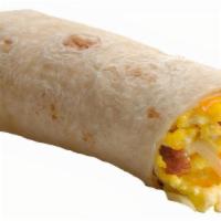 Burrito Sausage, Egg And Cheese · Flour Tortilla, Sausage, 3 Cheese Blend, Potatoes and eggs
