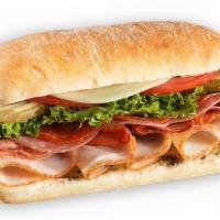 Righteous Italian Sandwich  · There are no substitutions to this sandwich. Ciabatta roll, Capicola, Pepperoni, Turkey, Sli...