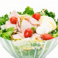 Chef Salad  · There are no substitutions to this salad. Lettuce, Turkey, Black Forest Ham, Shredded Cheese...