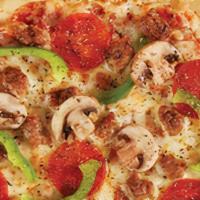 Chicago Classic · pepperoni, sausage, mushrooms, green peppers, seasoned with Chicago-style herbs & spices