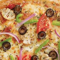 California Veggie · mushrooms, green peppers, red onions, black olives, tomatoes, garlic & classic spices