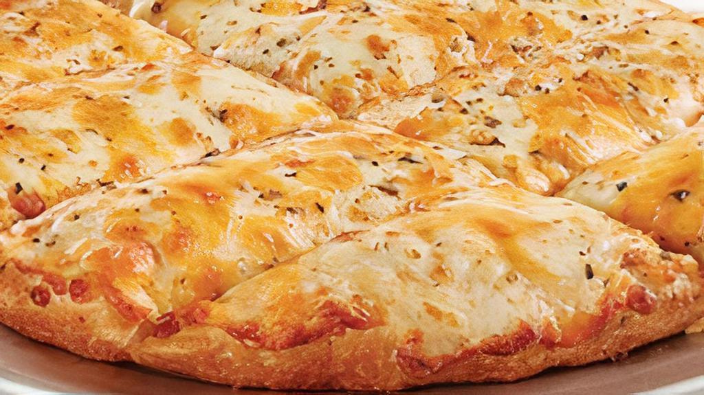Garlic Cheese Bread · pan dough, topped with mozzarella & cheddar cheeses. brushed with garlic butter & Italian spices