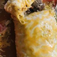 Burrito Mexicano · Rice, beans pico de gallo, guacamole & sour cream Wrapped in a warm tortilla.