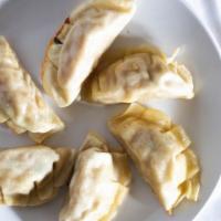 Gyoza · Five pieces (pork and vegetables).