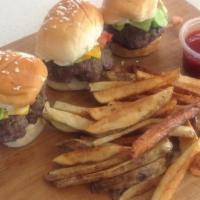 Hot & Ready Burger Sliders · Shredded lettuce, diced tomato, fried onion, spicy sauce.