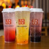 Fruit Soda (Iced) · Your choice of strawberry, blueberry, or passion fruit.