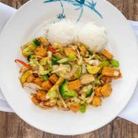 Tofu Stir Fried · Comes with steamed rice.