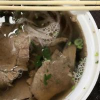 Beef Brisket Pho  · Beef brisket in beef broth. Pho is served with delicious rice noodles and long-simmered brot...