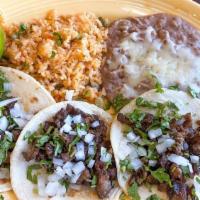 Carne Asadas · Beef steak in Mexican sauce.