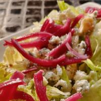 House Salad · Romaine, Cucumber, Tomato, Pickled Onion, Mezcal Vinaigrette
