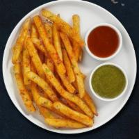 Masala Maiden Fries · Golden crispy fries topped with our house made tikka masala sauce.
