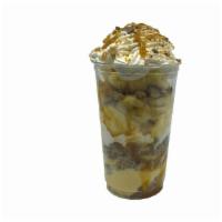 Bananarama · Layers of vanilla ice cream, banana, whipped cream, Heath bar and caramel sauce.