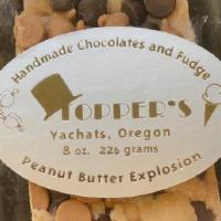 Topper'S Handmade Chocolate And Fudge Beanut Butter Explosion · Peanut Butter Explosion, Handmade in Yachats Oregon on the beautiful Oregon Coast. 8oz.