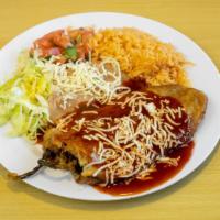 Chiles Rellenos · Come with rice and beans.