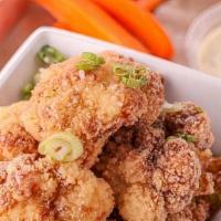 Crispy Cauliflower · Choose from one of our house made dipping sauces:  Buffalo, Blue Cheese, Buttermilk Ranch, G...