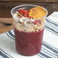 Health Nut · Acai, Strawberry, Blueberry and Banana
- Topped with: Granola, Peanut Butter, Godji Berries,...