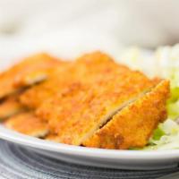 Chicken Katsu · Recommended. Served with steamed white rice and salad.