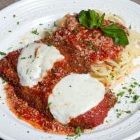 Chicken Parmesan · Spaghetti Italian breaded eggplant, fresh mozzarella, and, marinara, served with spaghetti. ...